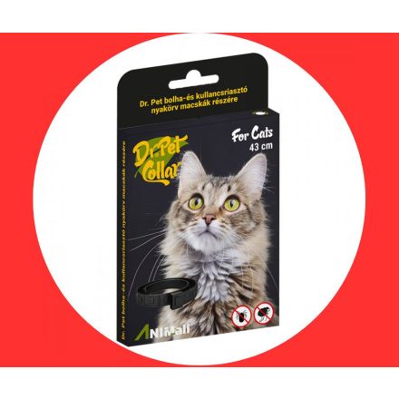 DrPet bolha kullancs riasztó Nyakörv Macska piros