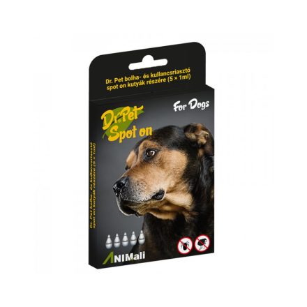 DrPet bolha kullancs riasztó Spot 5 db-os Kutya