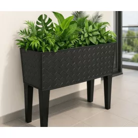 Kaspó - Rattan -lábakkal- antr. 80x30x58