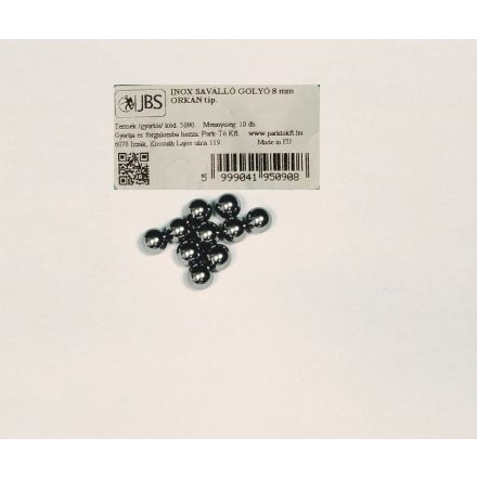 Inox golyó 8 mm Orkán tip. 10 db-os