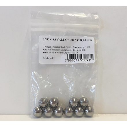 Inox saválló golyó 8,73 mm 10 db-os