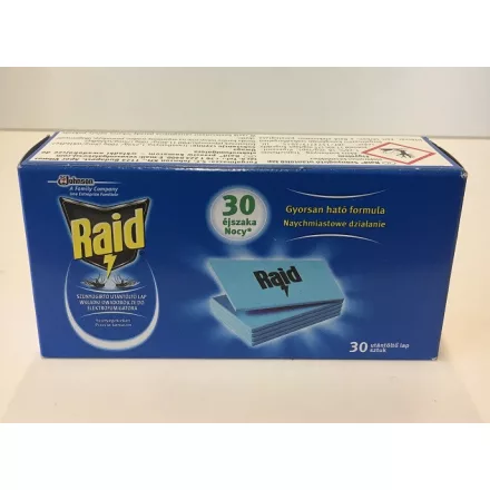 Raid szúnyogirtó lap utántöltő 30 db-os