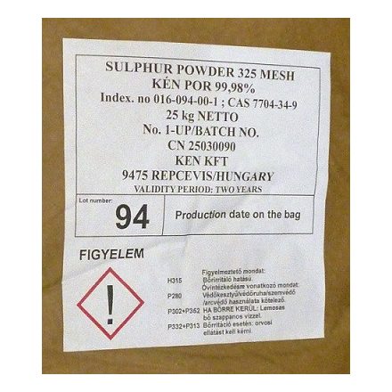 Ventillált kénpor 25kg