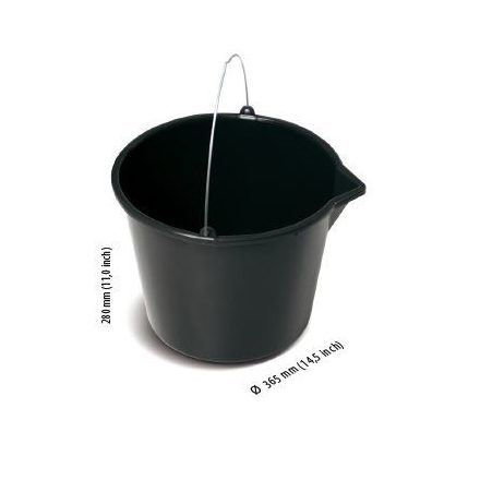 Vödör műanyag fekete kiöntővel 20l